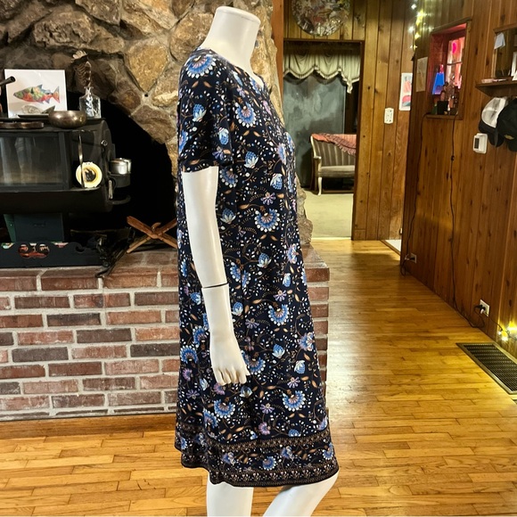 J. Jill Midnight Blue Floral Midi Dress - Picture 4 of 9